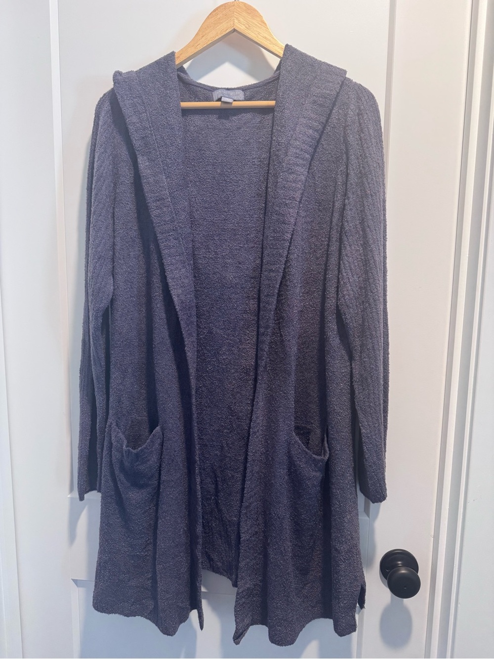 Barefoot Dreams Hooded Open-Front Cardigan - Blue